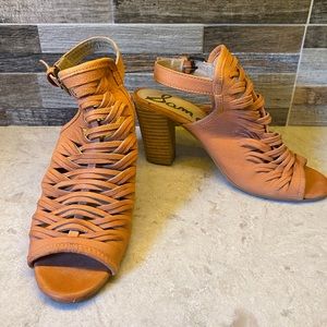 Sam Edelman orange leather sandals